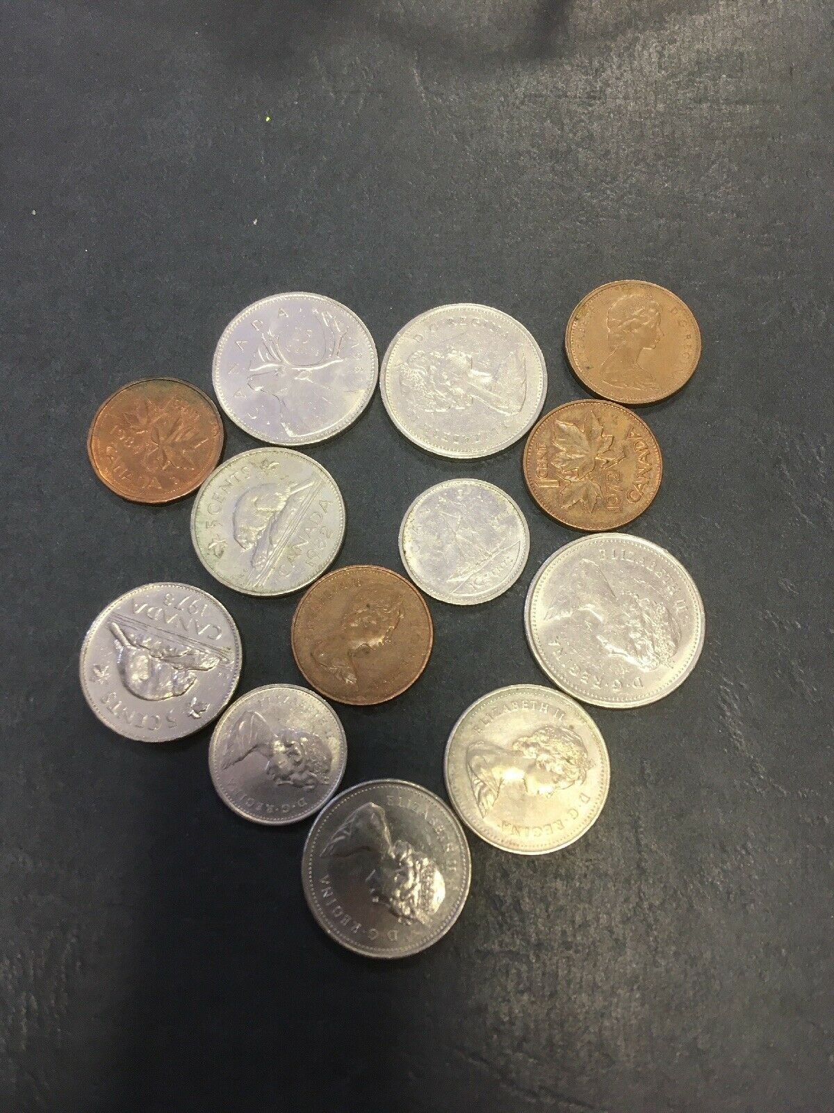 Canadian Coins Canada x 13 60's 70's 80's Assorted - (2841)