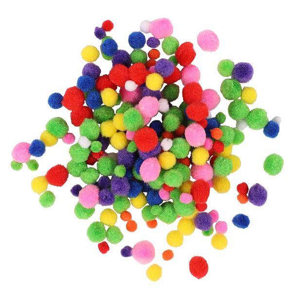BULK BUY 24 x Christmas Craft Packs of 18mm mix colour Pom Poms - (1200 approx Pom Poms)