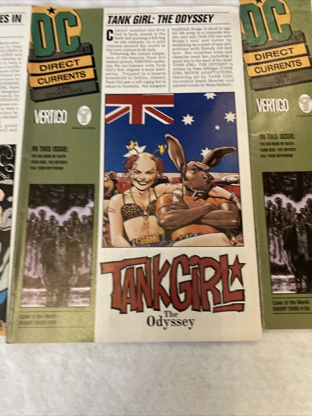 COMIC - DC Direct Currents Magazines x3 #75 Vertigo +2x #87 Tank Girl 1994 (8735