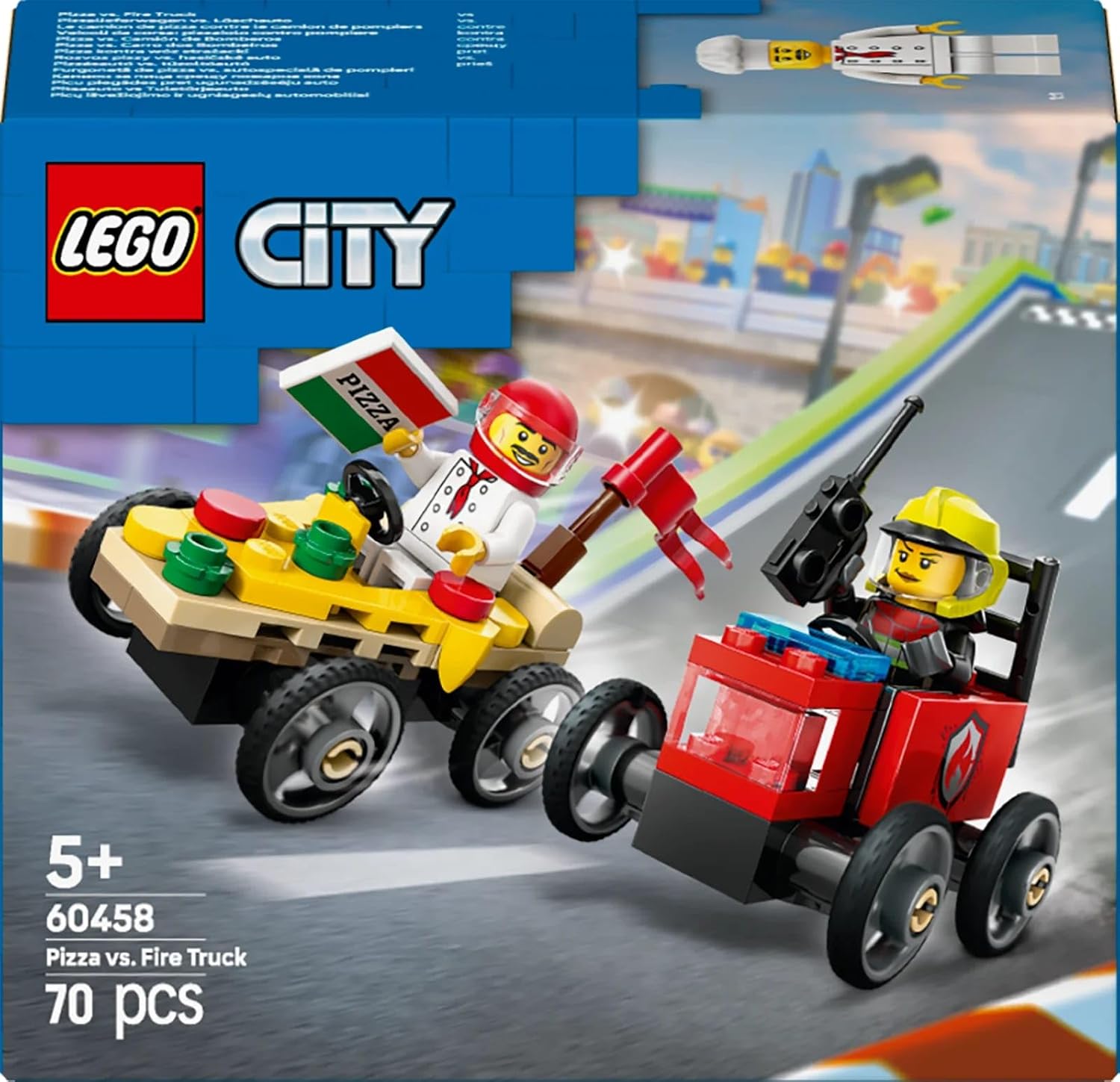 LEGO City - Pizza vs Fire Truck Race Car Pack - 60458