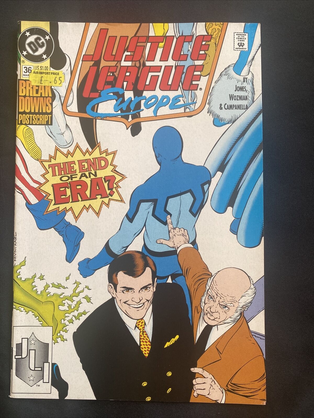 COMIC - DC Comics Justice League EUROPE -Mar 1992 - The End of an Era? - (8795)