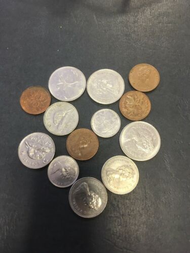 Canadian Coins Canada x 13 60's 70's 80's Assorted - (2841)