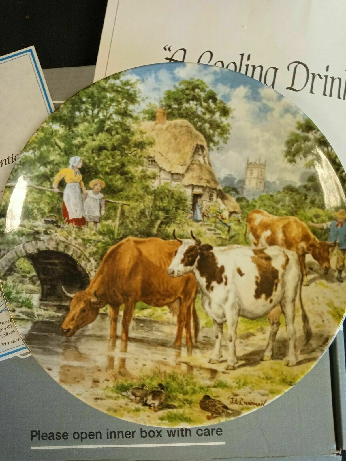 Wedgwood Queensware Collectors Boxed Plate Limited Ed. 1989 Cooling Drink (7877)