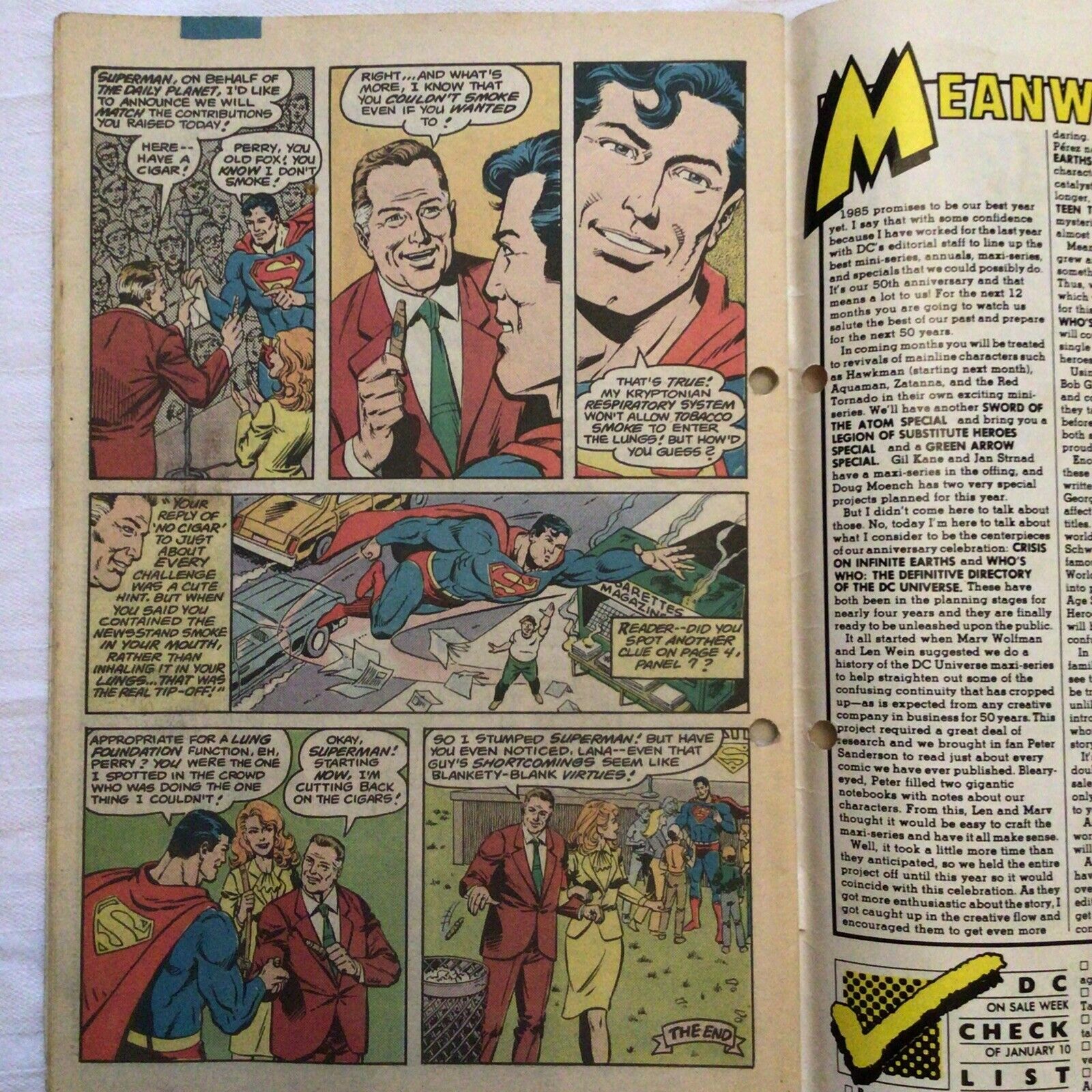 COMIC - DC Comics  SUPERMAN The Fight for the right vs MOE RAMBOE - 1984 (8877)