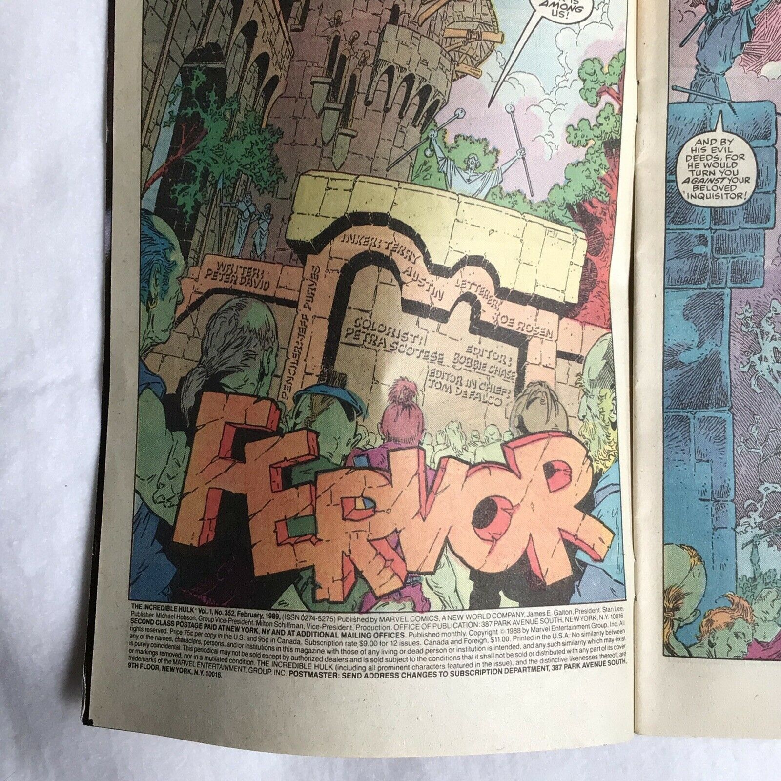 COMIC - MARVEL Comics THE INCREDIBLE HULK Fervor Feb 1989 - (8908)