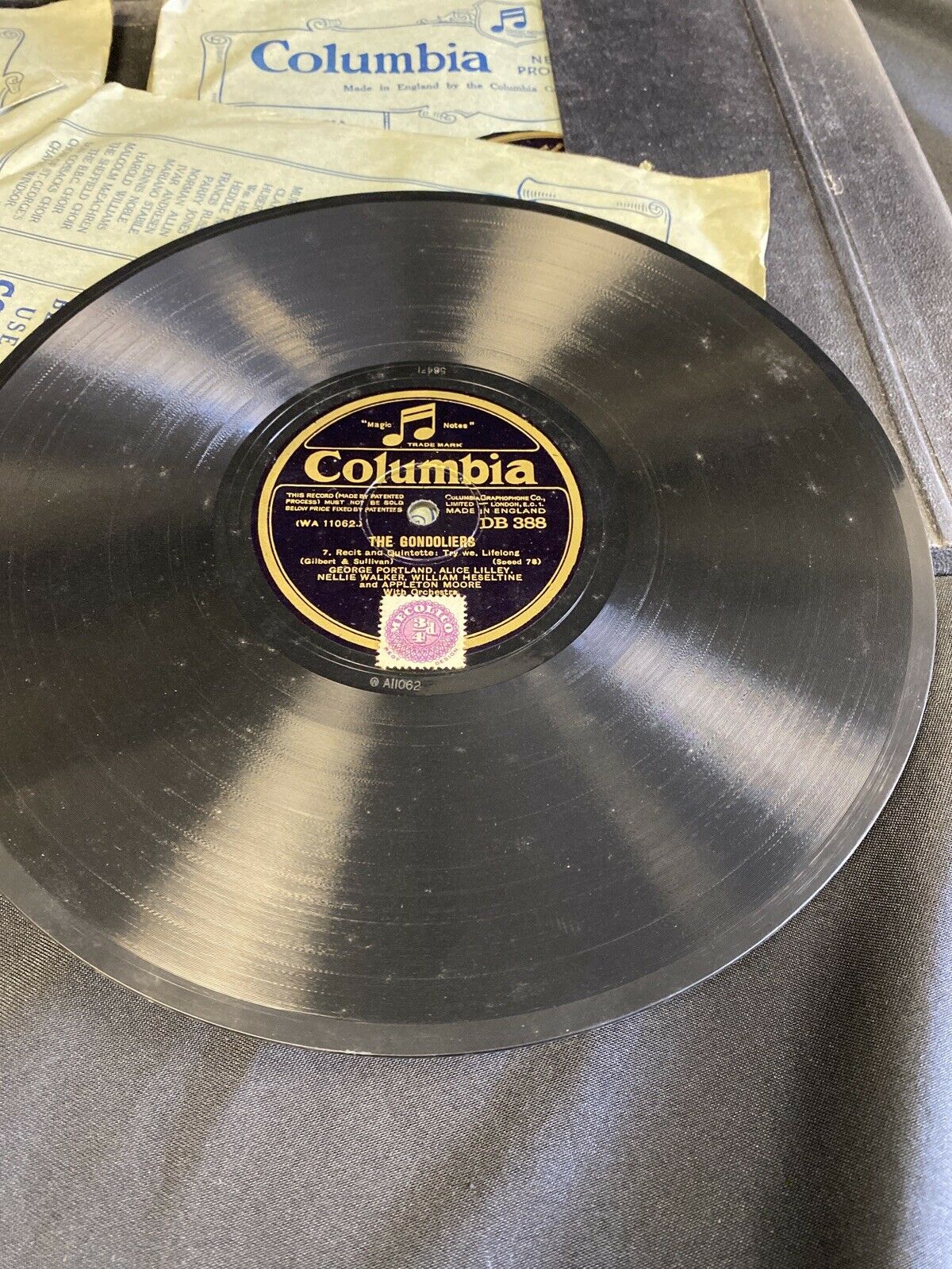 Columbia Gilbert & Sullivan The Gondoliers 6 x 78rpm records - (7126)
