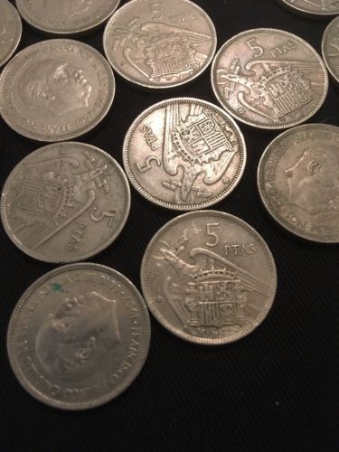 Spain Spanish 5 PTAS Pesetas Coins Eagle star Franco x 15 - 1957 - (2816)