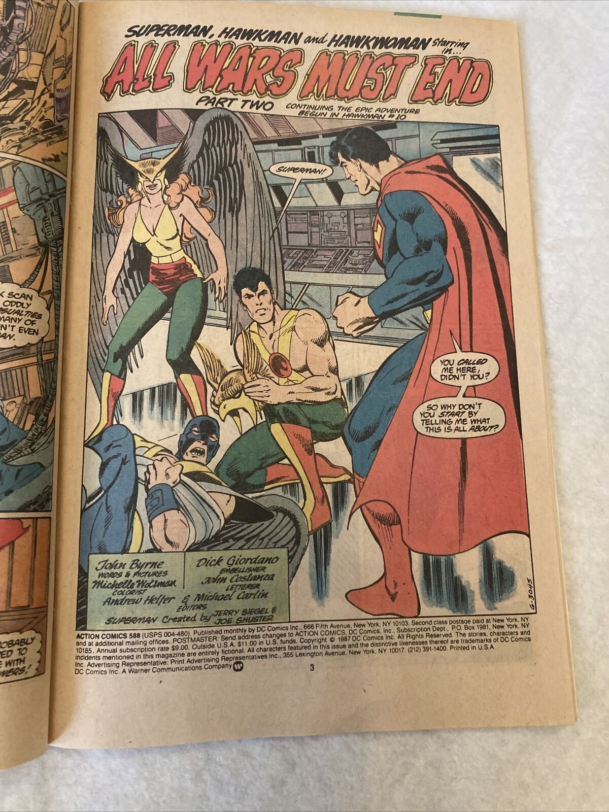 COMIC - DC Comics ACTION COMICS Superman and Hawkman - May 1987 - (8834)