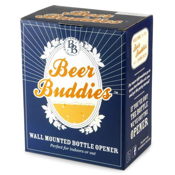 Bottle Opener - Beer Buddies - Outdoor or Indoor Wall Mounted - Surfboard SILVER
