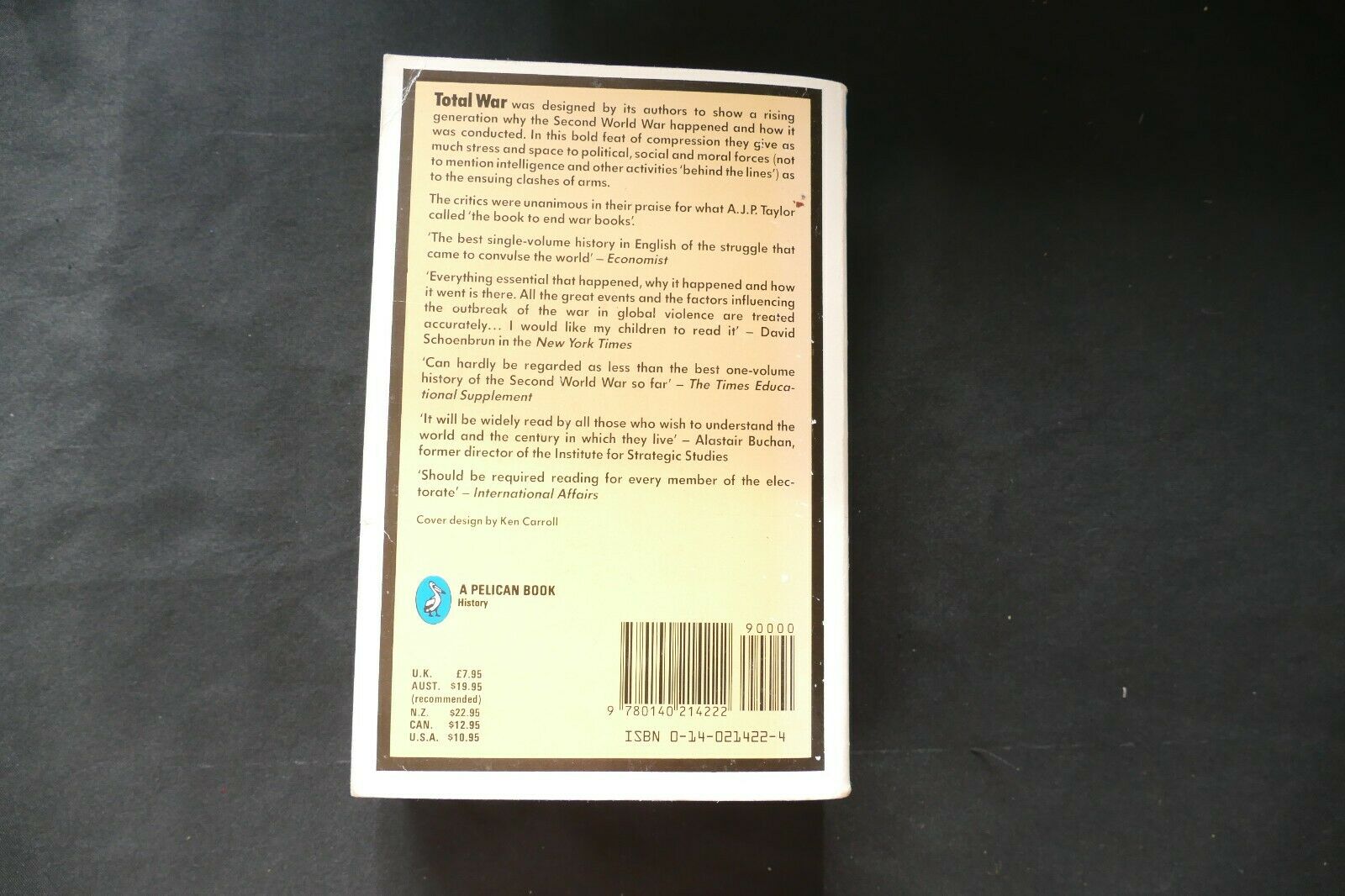 BOOK - TOTAL WAR - Peter Calvocoressi & Guy Wint (8717)