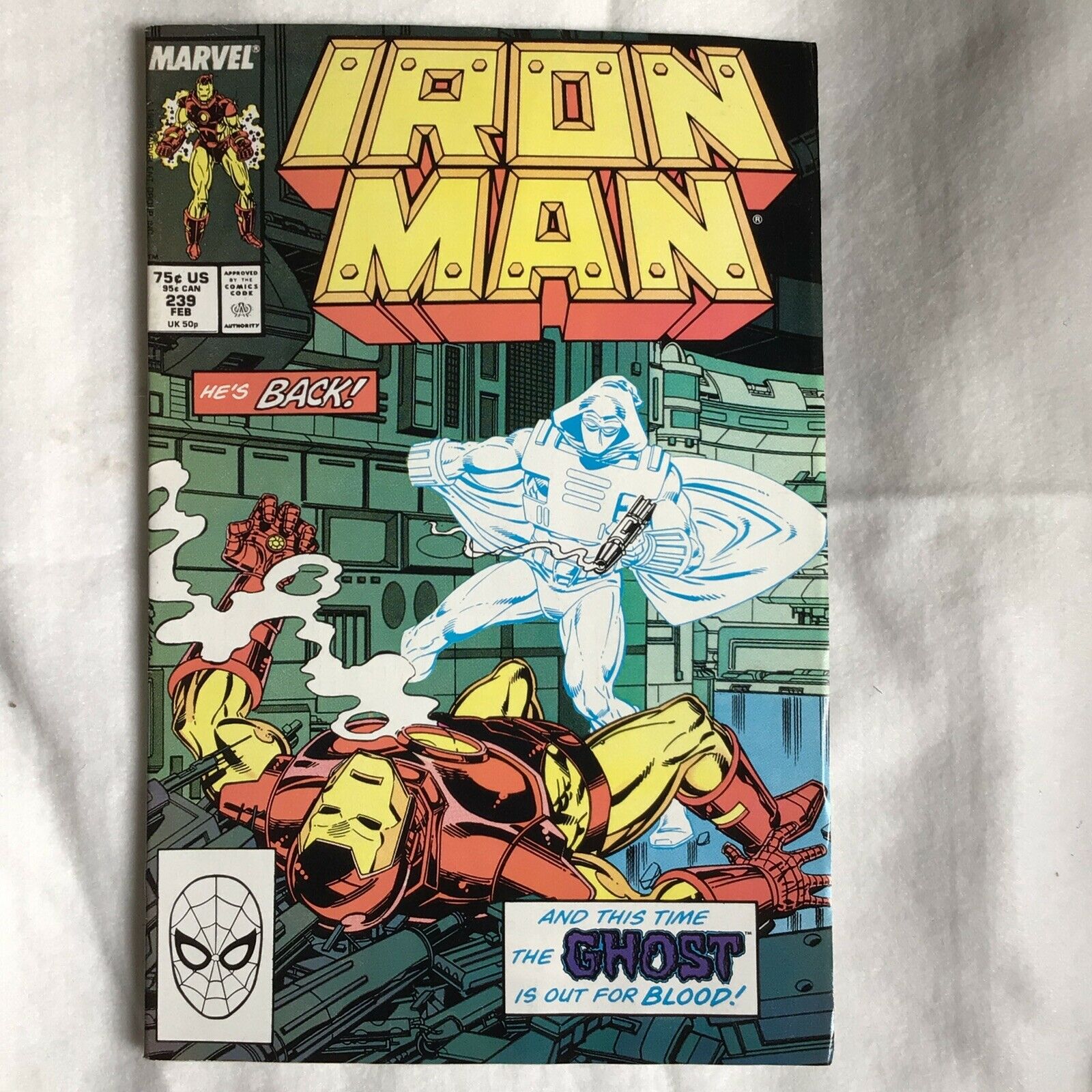 COMIC - MARVEL Comics IRON MAN vs THE GHOST Feb 1989 - (8904)