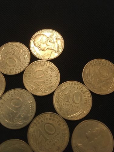France 10 Centimes Coins Mariann - 15 x 1980's +  3 x 90's - (2751)
