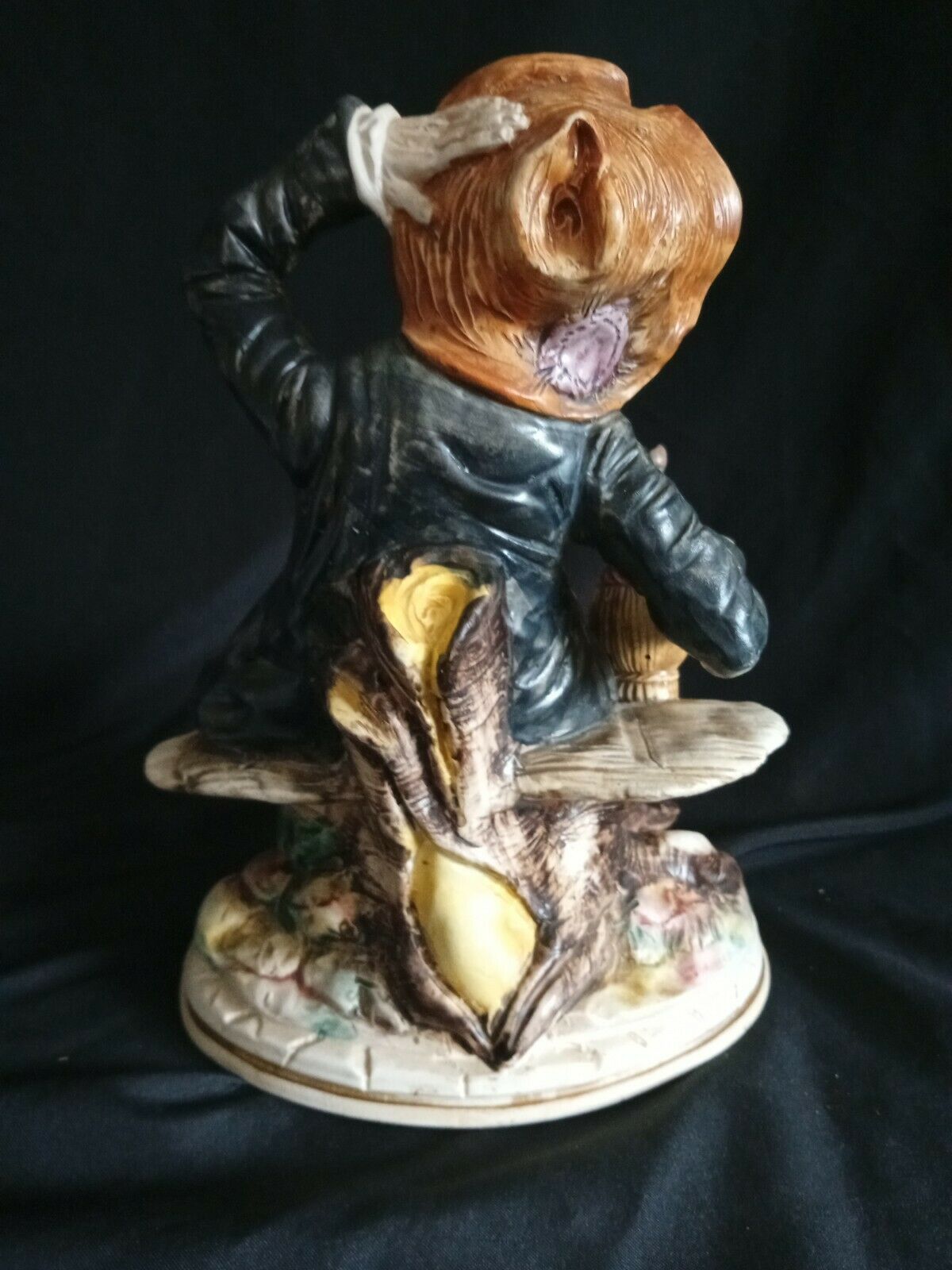 Capodimonte Figure Large Tramp On Bench 27cm Stamped Genuine - (7969)