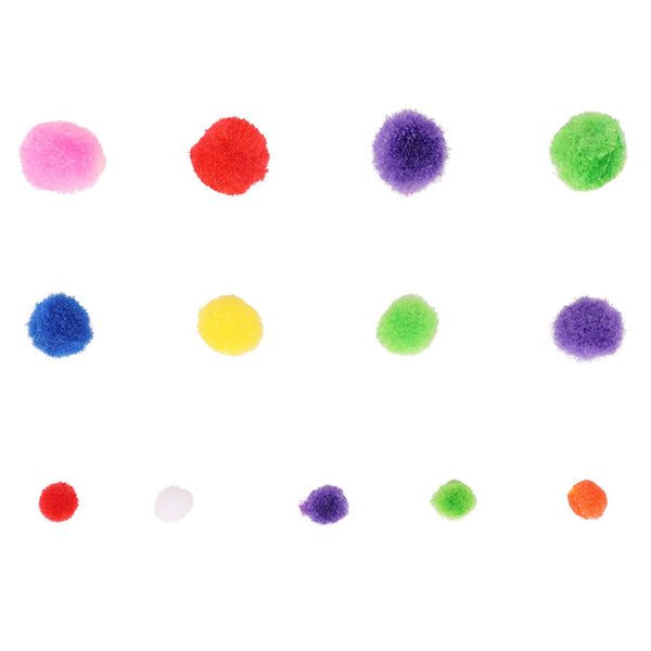 BULK BUY 24 x Christmas Craft Packs of 18mm mix colour Pom Poms - (1200 approx Pom Poms)
