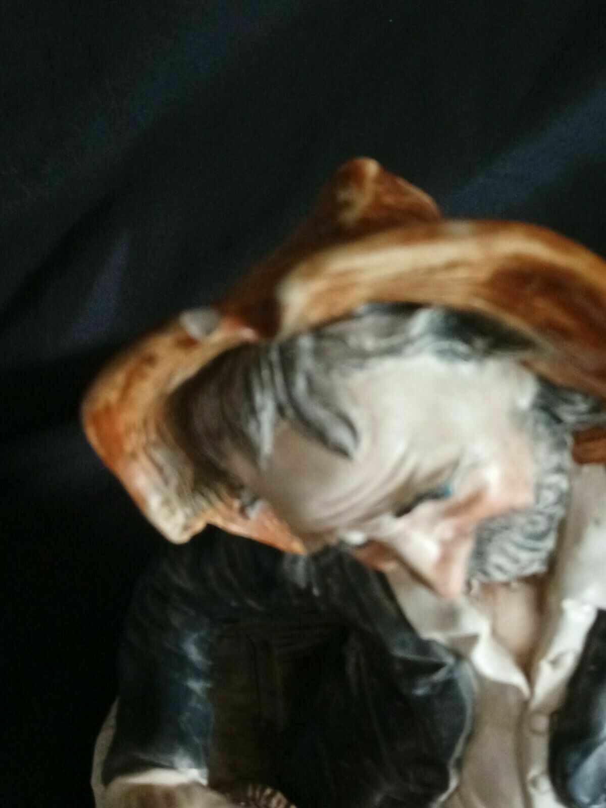 Capodimonte Figure Large Tramp On Bench 27cm Stamped Genuine - (7969)