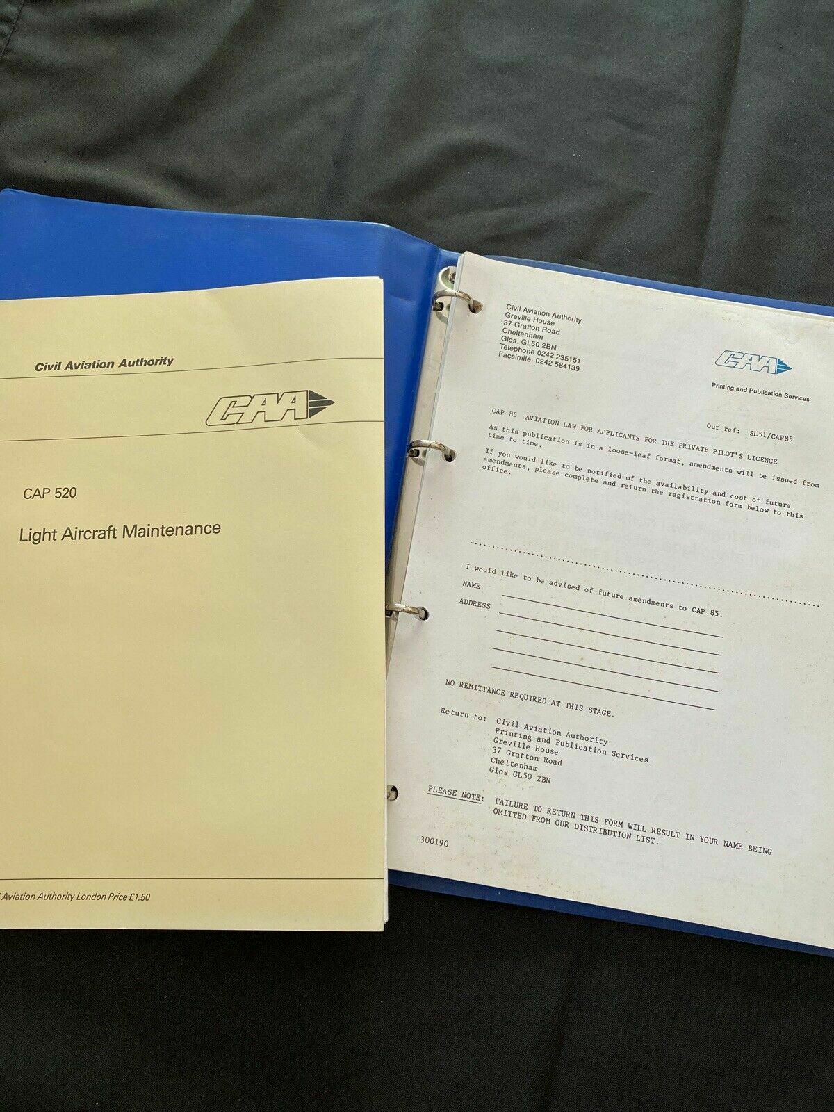 Civil Aviation Authority 1990 Aviation Law for Private Pilots Licence - (6498)