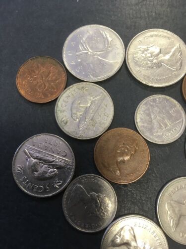 Canadian Coins Canada x 13 60's 70's 80's Assorted - (2841)