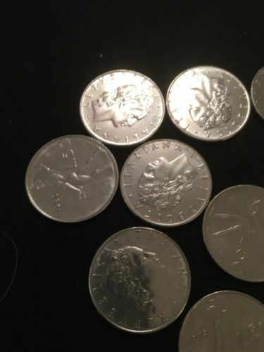 Italy 50 Lira L.50 coins Blacksmith Vulcan God x 10 Italian 70's / 80's -  (2822)