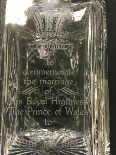 Edinburgh Crystal Commemorative decanter Charles & Diana 377/1000 cert - (7365)