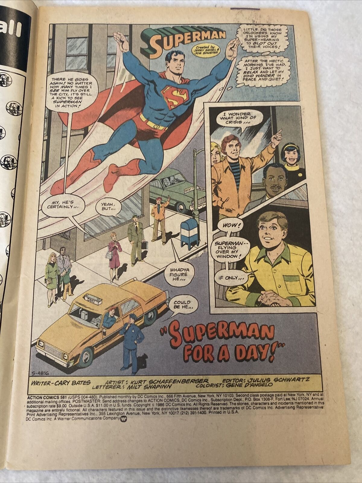 COMIC - DC Comics ACTION COMICS Superman for a day! July 1986 - Superman (8836)