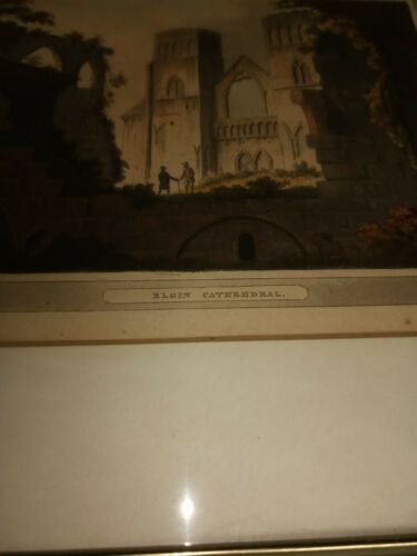 J. Merigot Aquatint French Engraving 1801- ELGIN CATHEHDRAL (sic) - (7007)