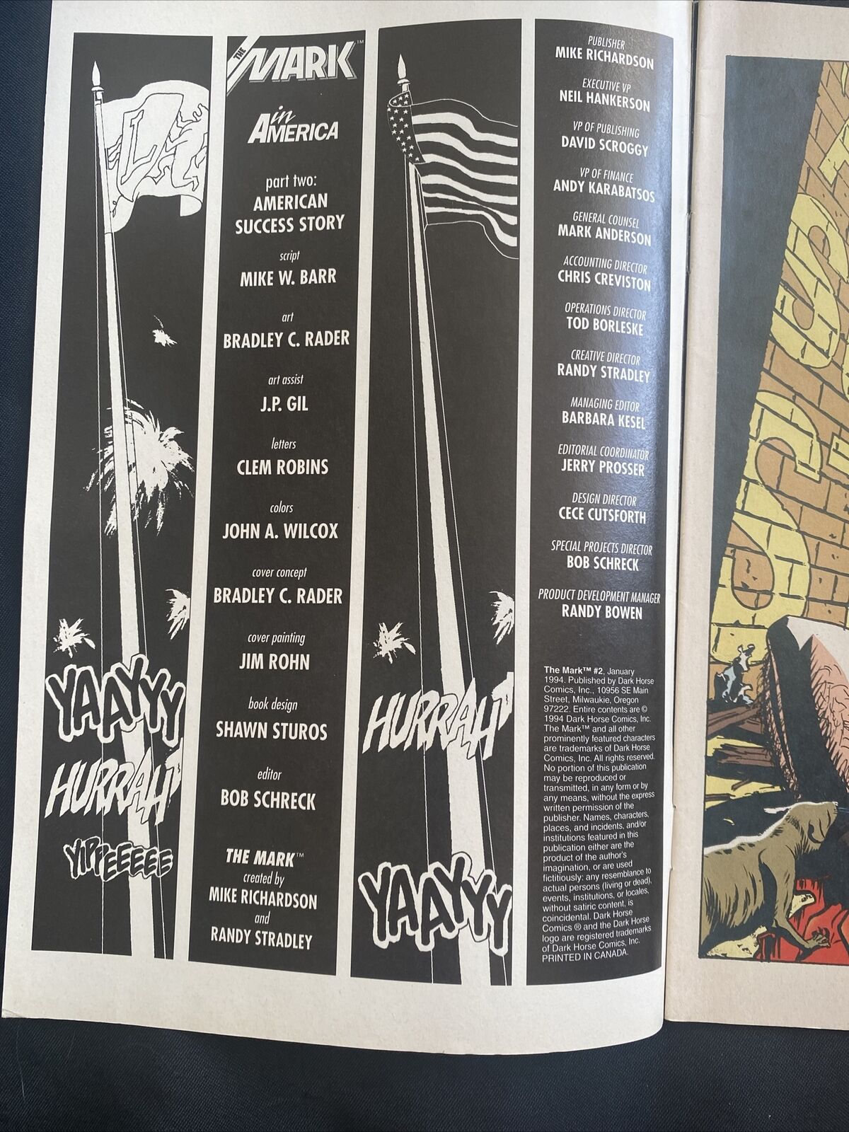 COMIC  - DARK HORSE Comics - The MARK in AMERICA #2 Jan 1994 - (8755)