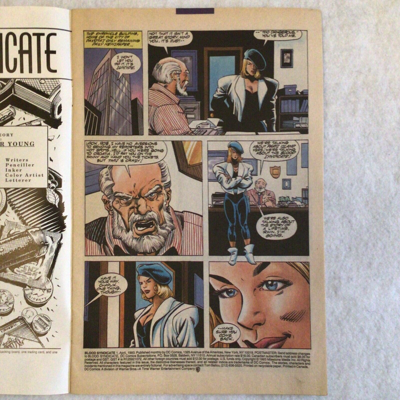 COMIC - DC Comics BLOOD SYNDICATE Fade Flashback 1st Issue #1 Apr '93 (8848
