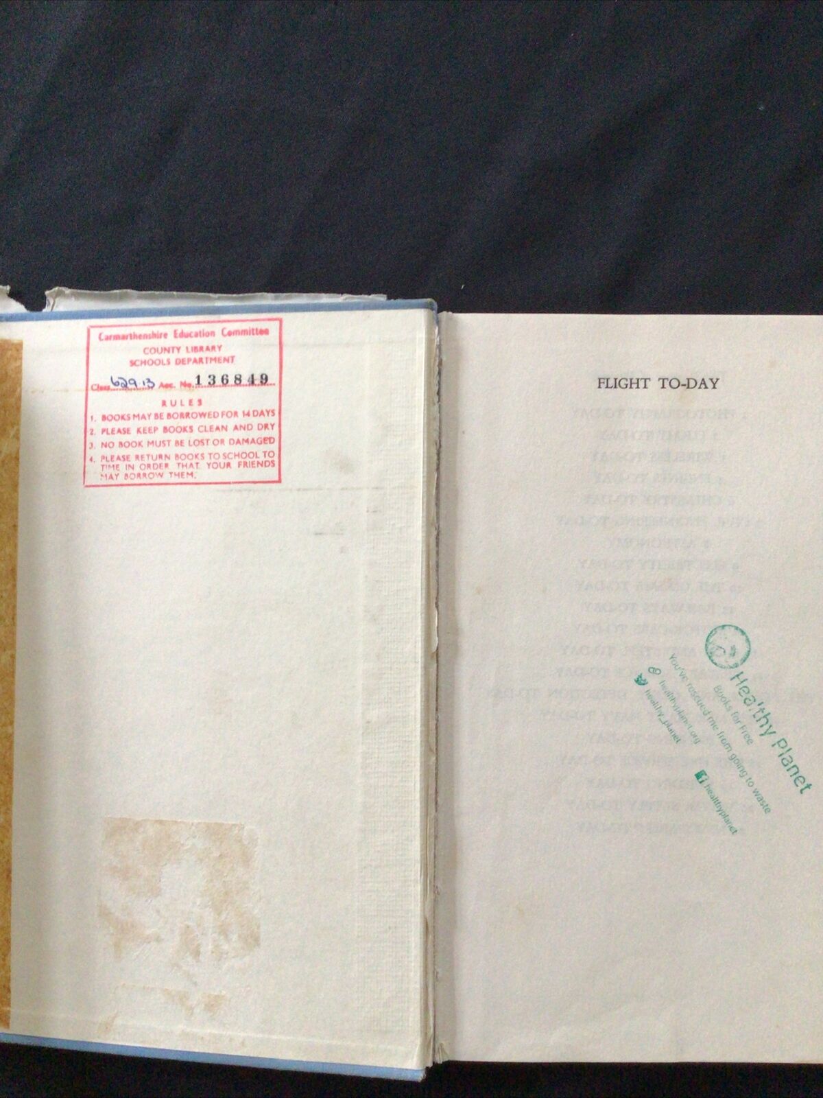 BOOK - FLIGHT TODAY - J L Naylor & E Ower 1957 - (8732)