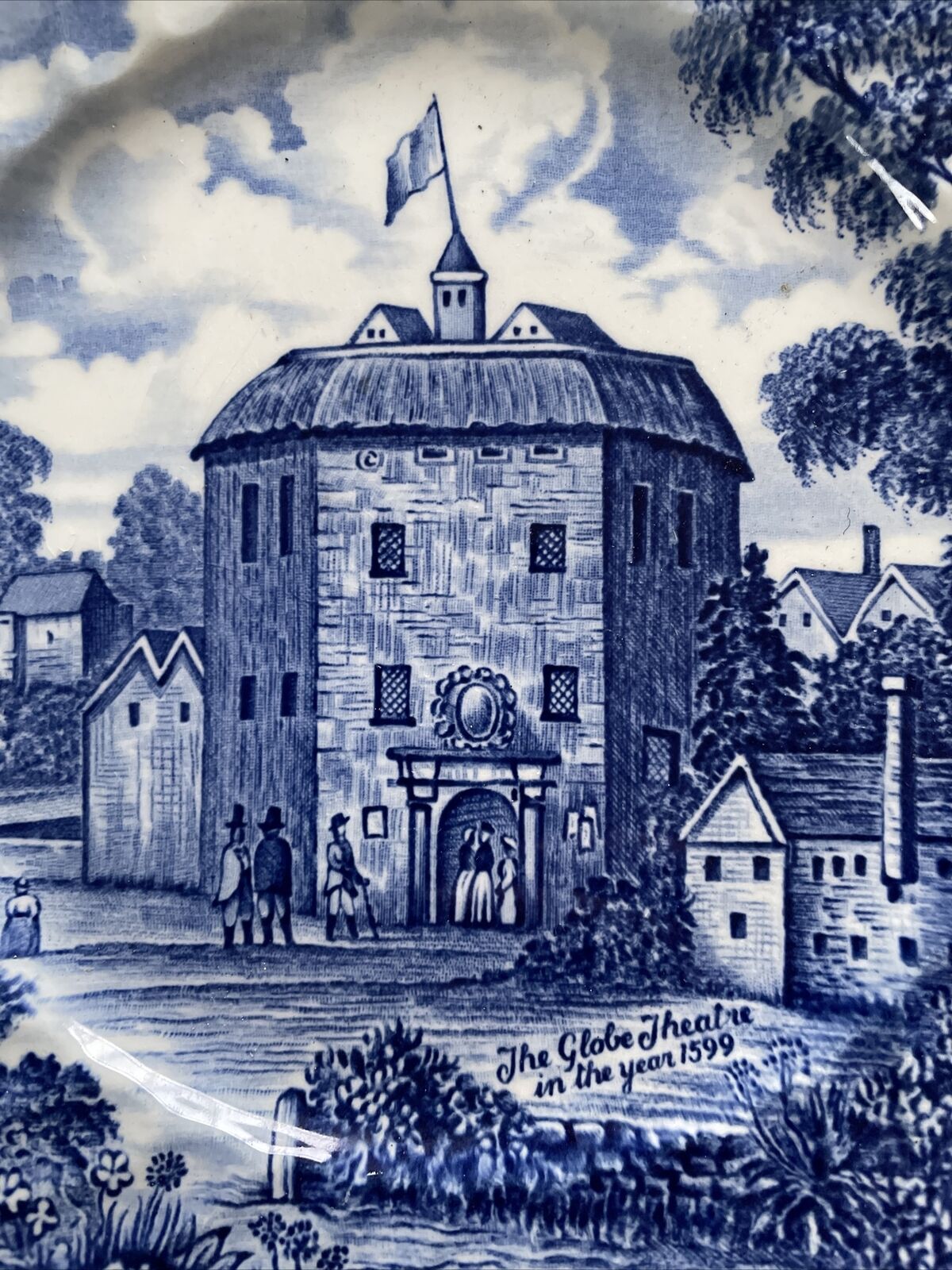 Vintage Royal Essex Ironstone 1x Shakespeares Country Globe Theatre Plate -9394