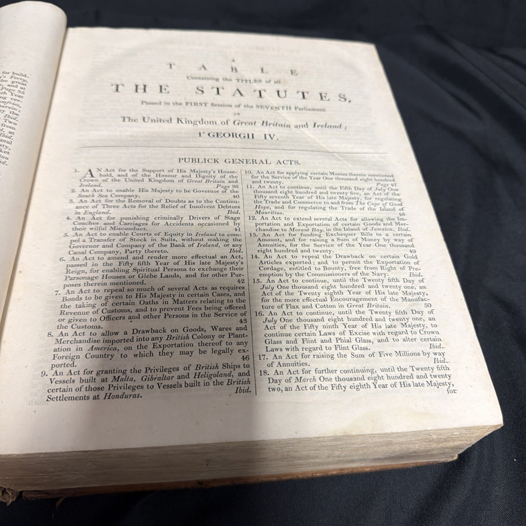 The Statutes United Kingdom George III - IV 1819 - 1822 Vol 8 huge Book - SKU (1911)