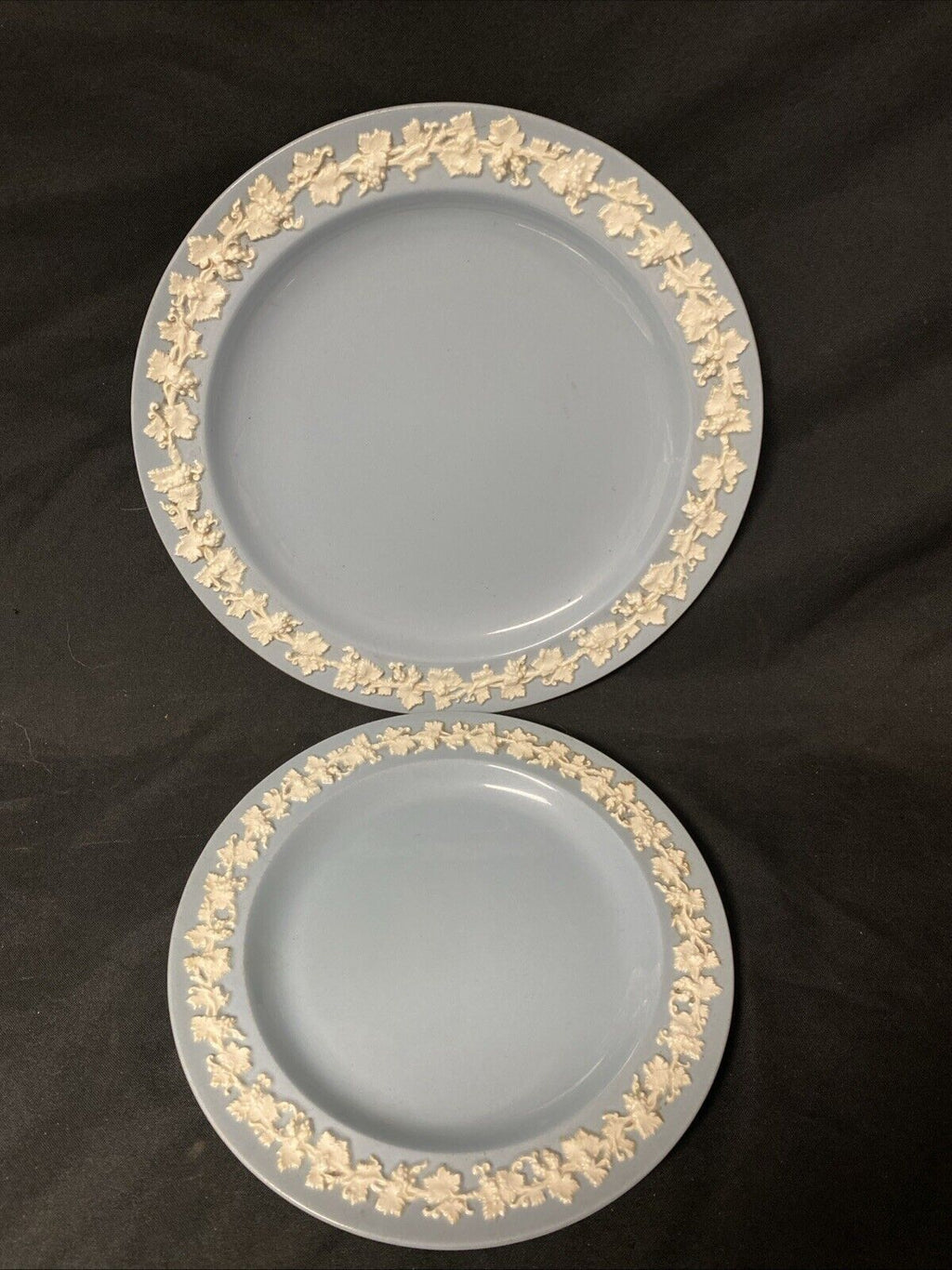 Wedgwood of Etruria Embossed Blue Queens Ware Dinner & Small plates - (5828)