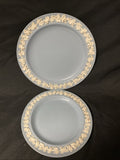 Wedgwood of Etruria Embossed Blue Queens Ware Dinner & Small plates - (5828)