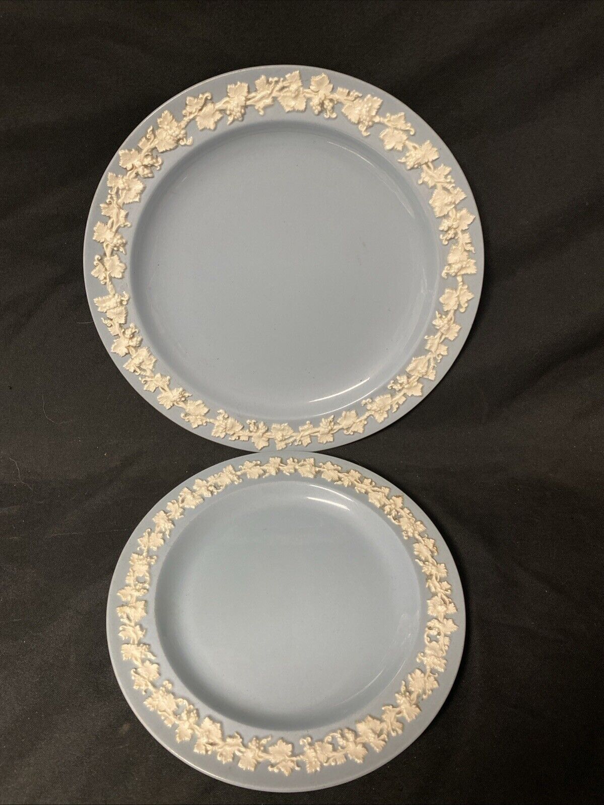 Wedgwood of Etruria Embossed Blue Queens Ware Dinner & Small plates - (5828)