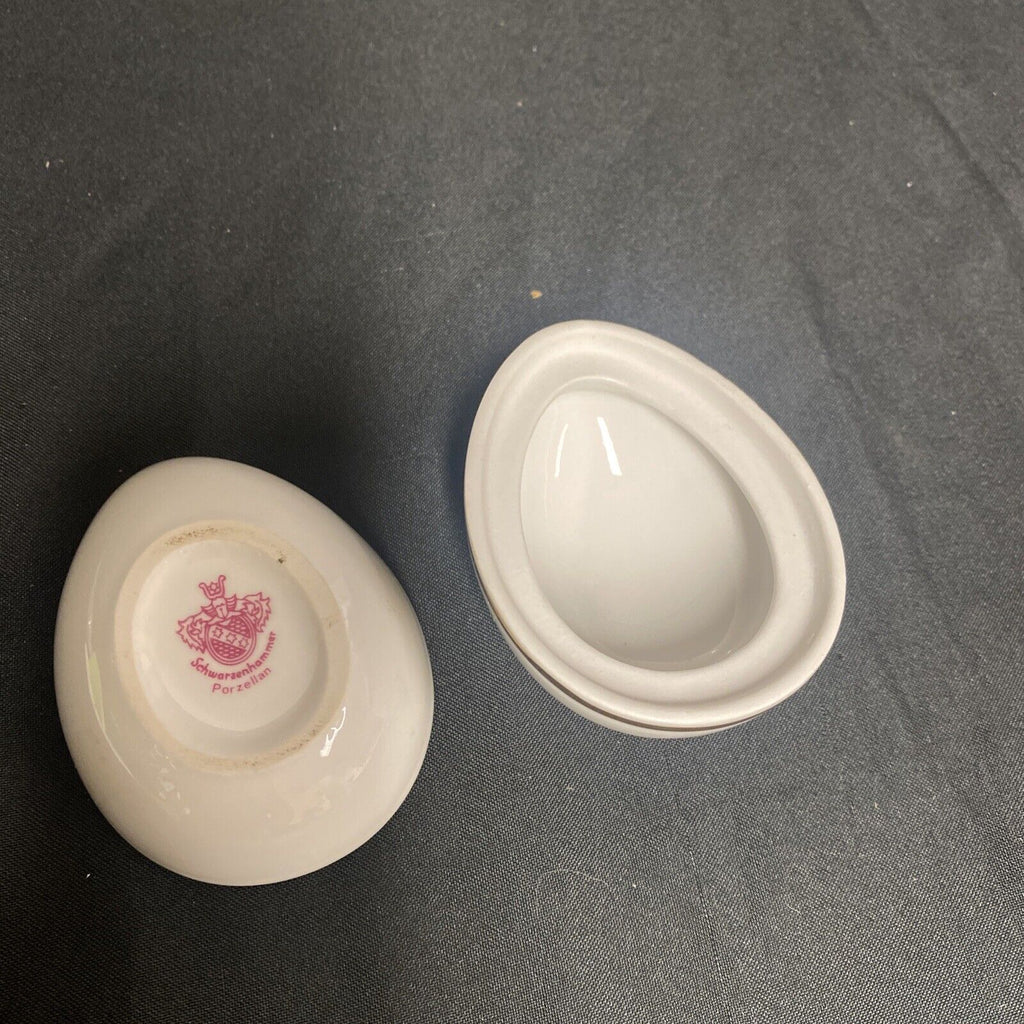 Trinket Box EGG -  Schwarzenhammer Porcelain Porzellan Floral Design - (9324)