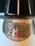 Magic Lantern Victorian Glass Round Handpainted Slide Watching The Sweep (1101)