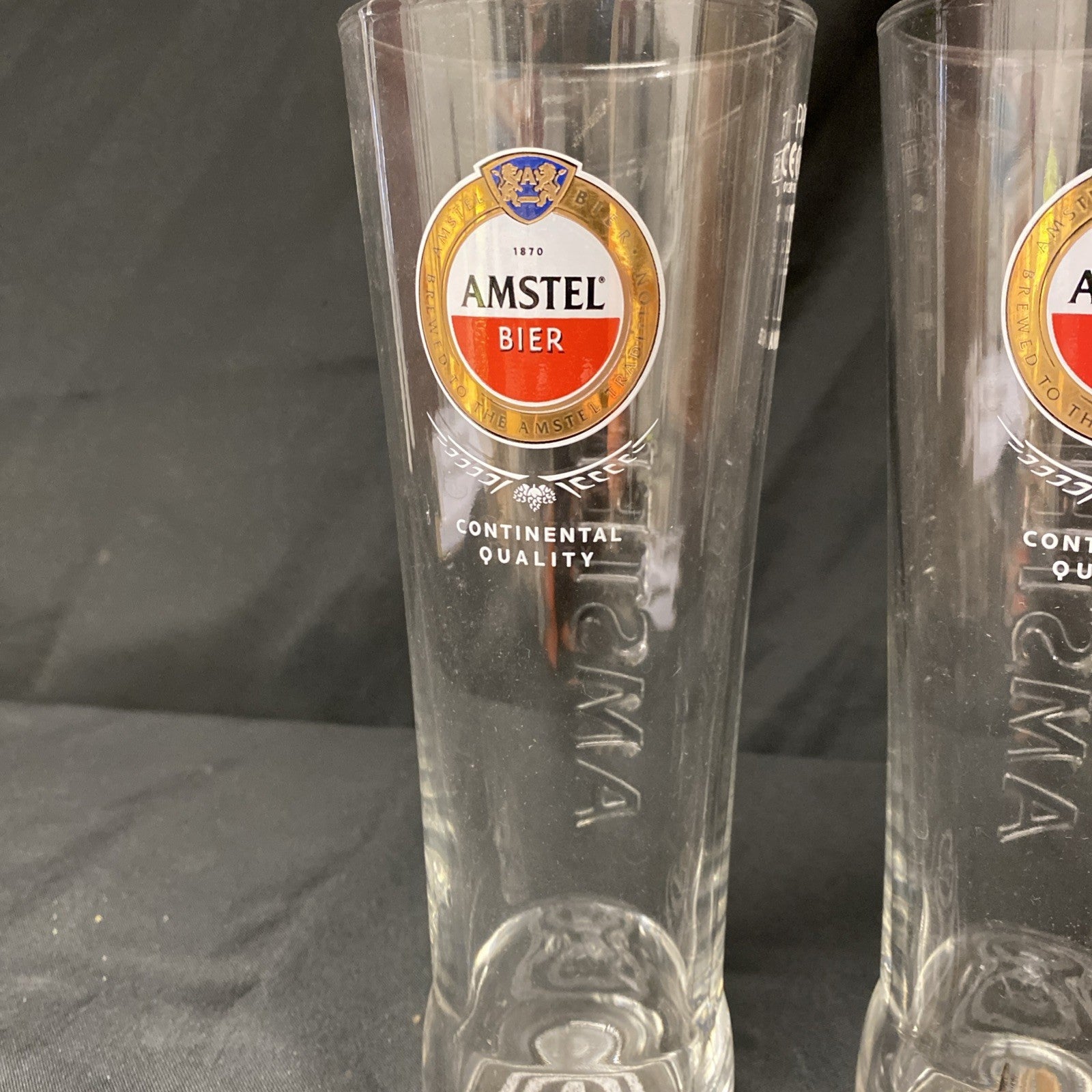 2X Amstel Bier Continental Quality Pint Glasses Lager Drinks Home Bar Pub (1332