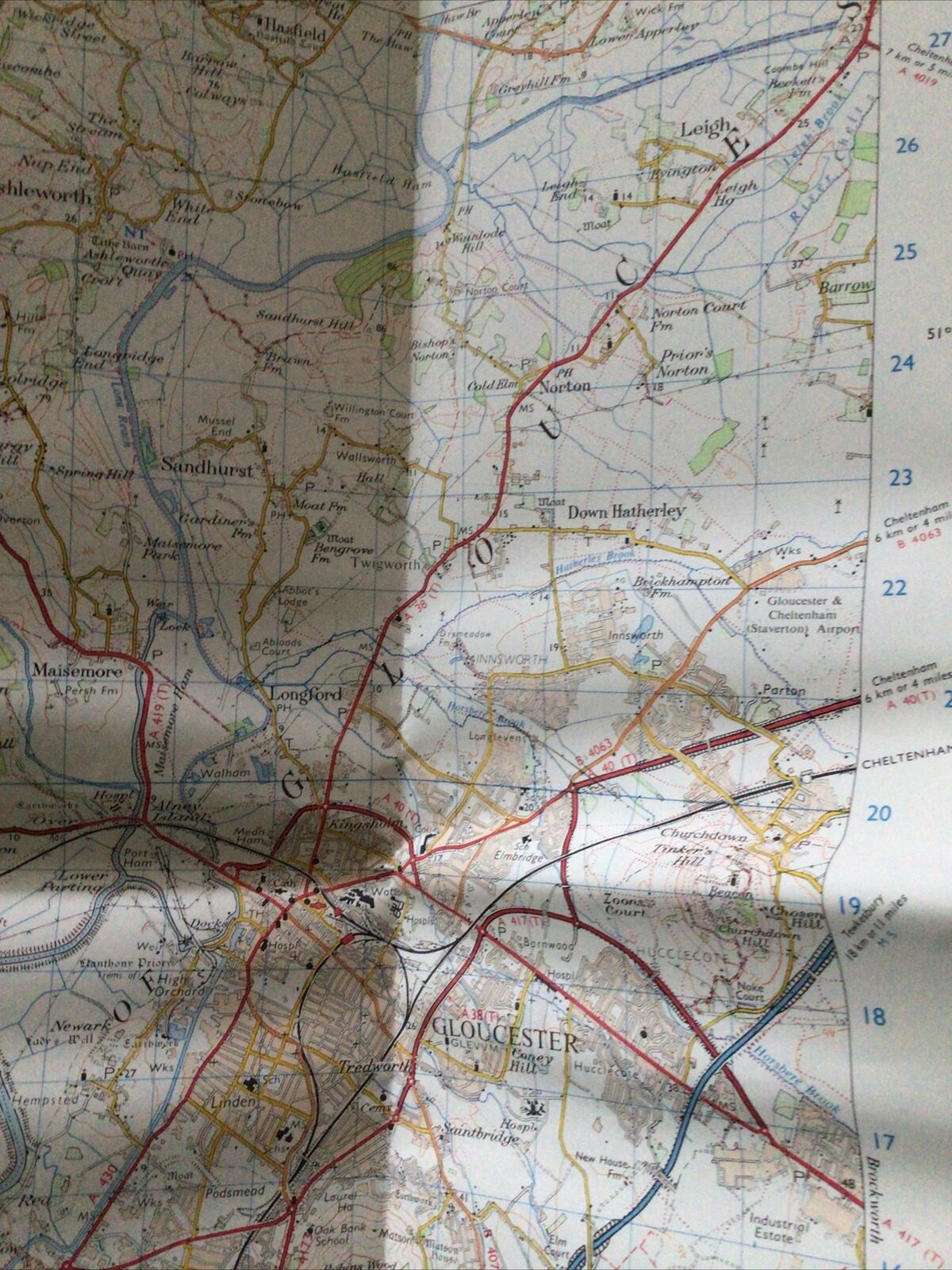 MAP - Ordnance Survey 1:50 1st Ser 1974 Gloucester & Forest of Dean #162 (8713