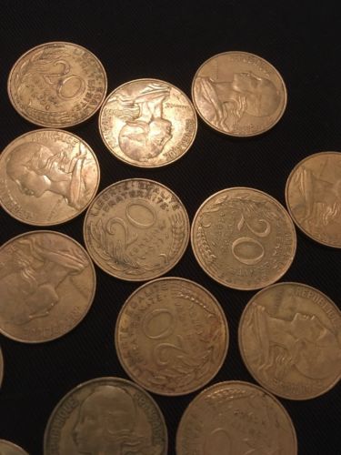 France 20 Centimes Coins Marianne x 23 - All 1970's - (2746)
