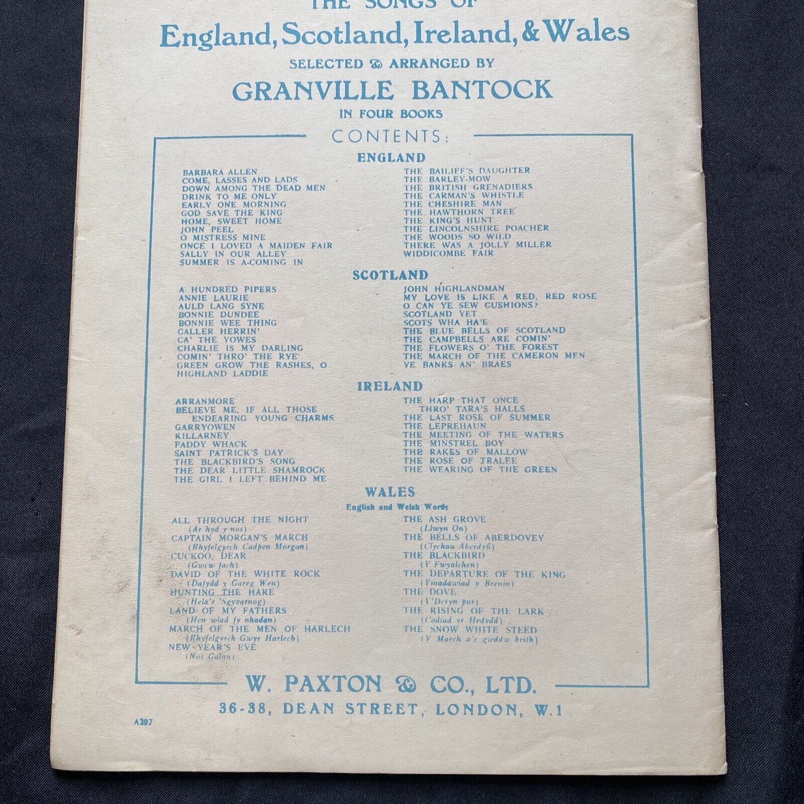 Piano Music Book 1943 Songs of Scotland W. Paxton & co - (9588