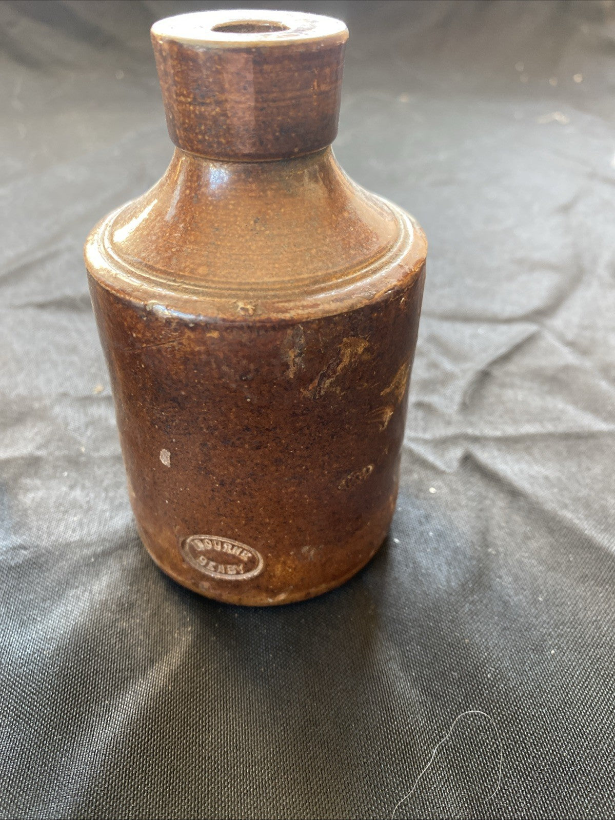 Pair of Salt Glaze Stoneware Bottles Bourne Denby Antique Home Décor - (1005)