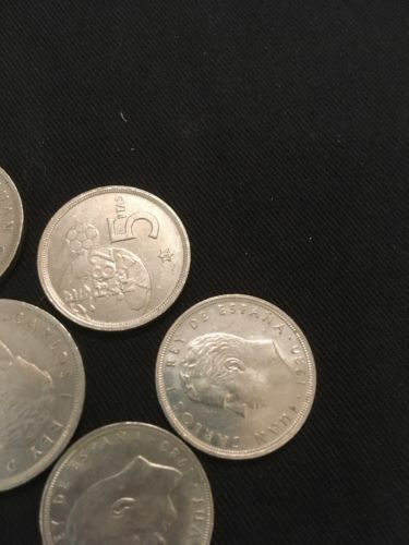 Spain 5 PTAS Pesetas 1980 x 5 + 25 PTS x 3 Coins - Espana 82 World Cup - (2818)