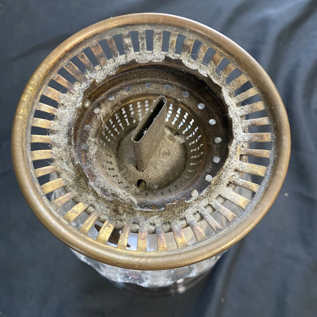 Oil Lamp brass Victoria Patent Aladdin chimney glass bulb - 9402