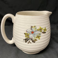 Beswick England Ribbed Pottery Jug 1950's Collectable Floral - (1580)
