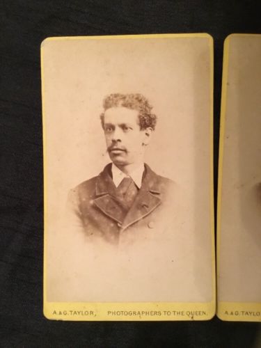 Victorian CDV Cabinet Photo -1870’s A&G Taylor LONDON X 2 Husband & Wife (2316)