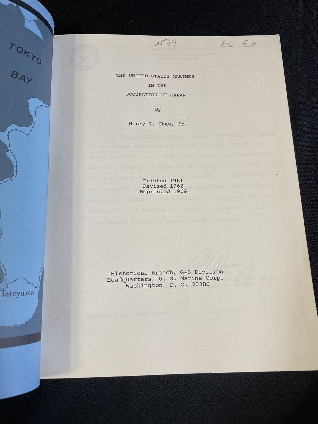 US Navy Marine Corp Reference Pamphlet IN THE OCCUPATION OF JAPAN 1969 (8245)