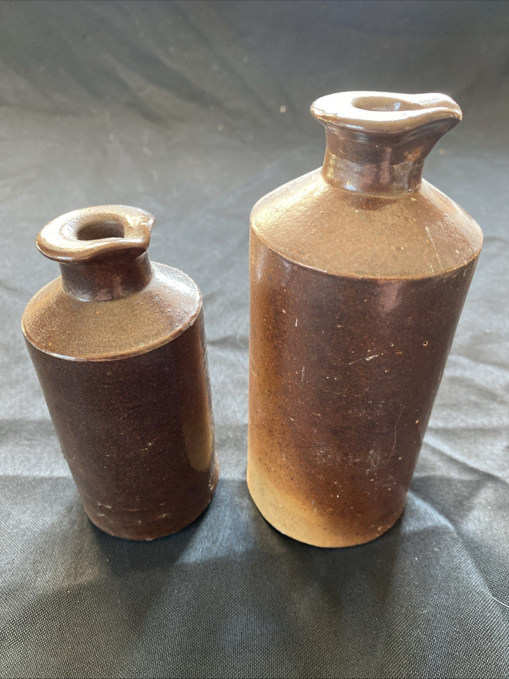 Pair of Salt Glaze Stoneware Bottles Lovatt & Lovatt Notts Langley Mill - (1002)