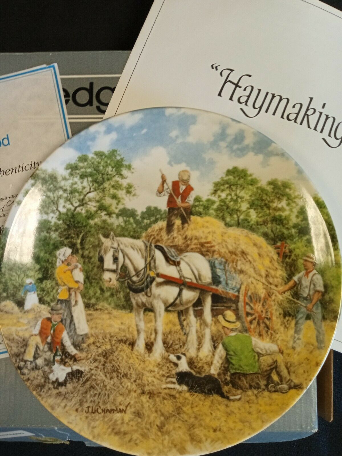 Wedgwood Queensware Collectors Boxed Plate Limited Edition 1989 Haymaking (7876)