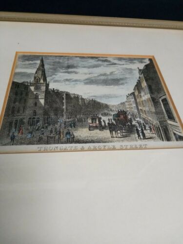 Joseph Swan 1829 Original engraving hand coloured Trongate & Argyle Street (7002