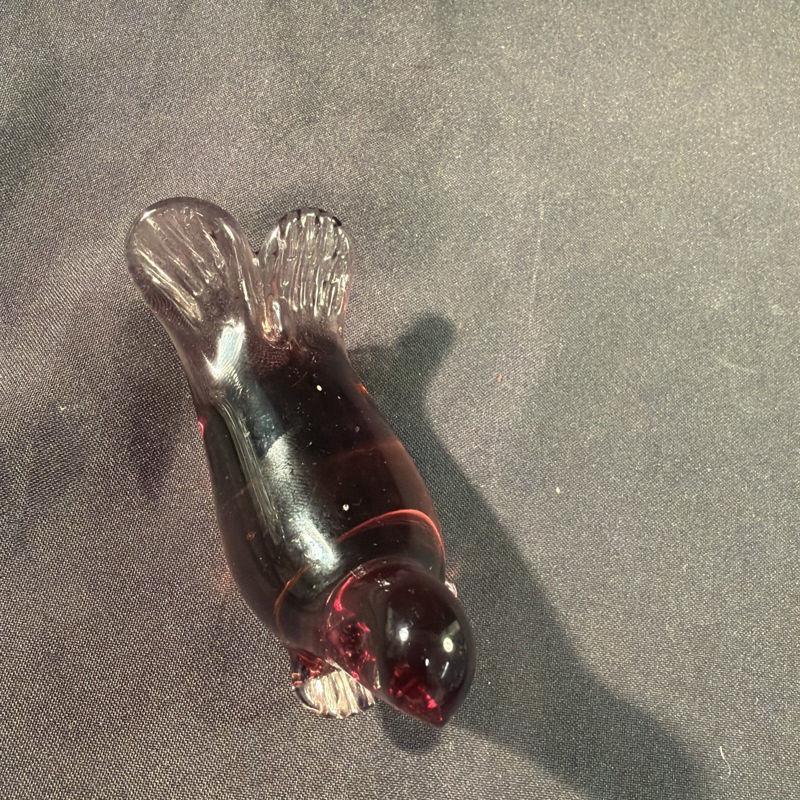 Murano Glass Seal Pink Glass 10cm Vintage 1960's - (2083)