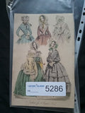 Victorian Regency London Fashion Engraving Plate Antique August 1841 - (5286)